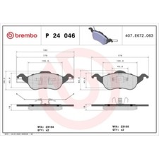 P 24 046 BREMBO Bremsbelagsatz, Scheibenbremse PRIME LINE