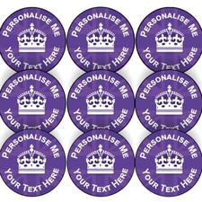 144 Royal Crown Personalised 30 mm Reward Stickers