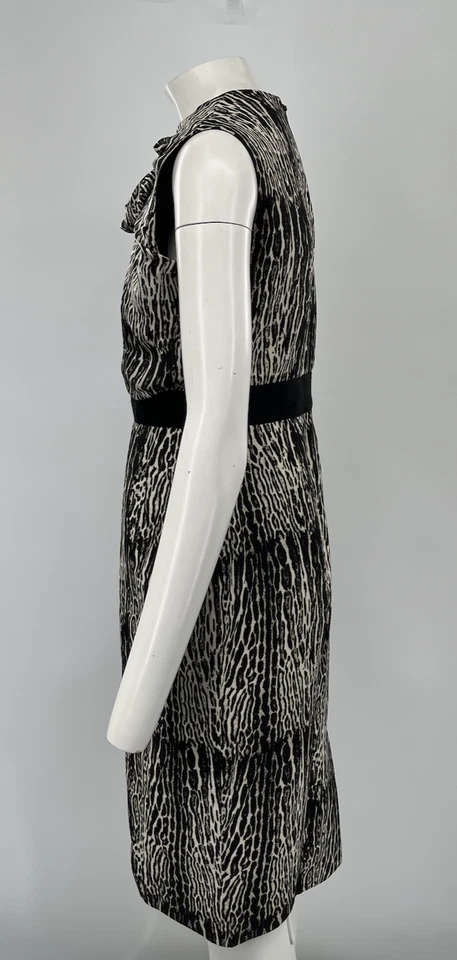 Vestido Vaina Giambattista Valli Estampado Animal Mezcla Lana con Lazo en Escote talla 44 Foto 3 de 4