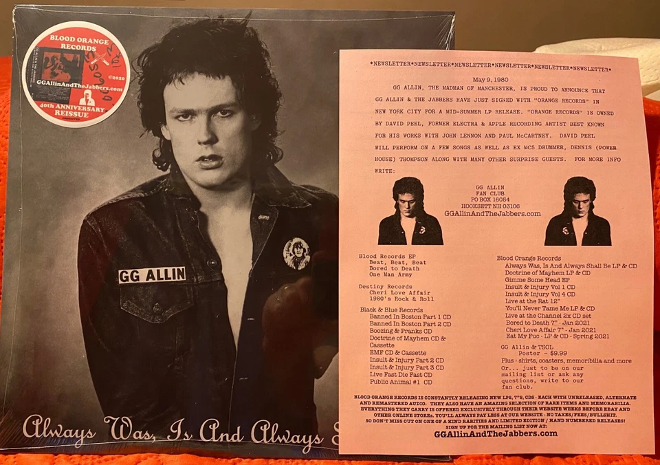 GG Allin & The Jabbers Always Was Is & Always Shall Be LP NEW Official BandPress Foto 2 de 4