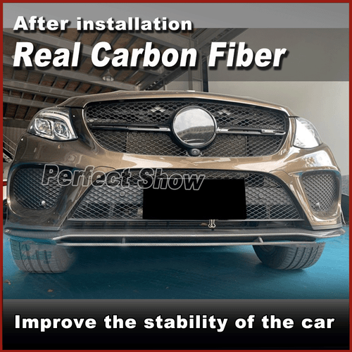 Carbon Frontlippe Spoilerschwert Ansatz Passt für Mercedes GLE350 GLE43 15-19 - Picture 2 of 13