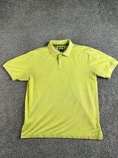 VINTAGE Tommy Bahama Polo Shirt Mens Medium Yellow Cotton Polyester Blend 90s
