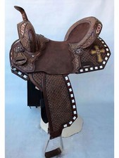 Western Barrel Racing Horse Saddle Premium Leather with tack set 10'' to 18' in