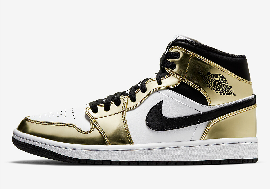 Air Jordan 1 Size 10.5 Mid SE White Metallic Gold DC1419-700 Nike