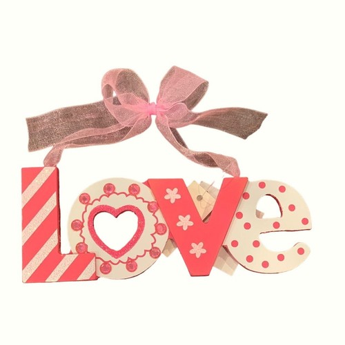 Valentinstag Rosa Liebe Mini Schild 5 Zoll Strass Stufentablett Dekor Rosa Liebe - Bild 3 von 9