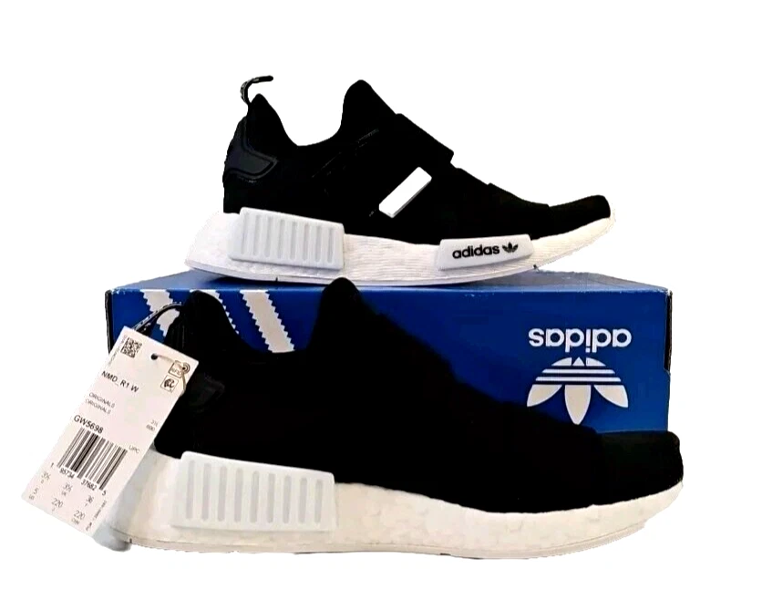 adidas Women's NMD R1 Slip On Sneakers Black and White Running Shoes Size 5  | eBay