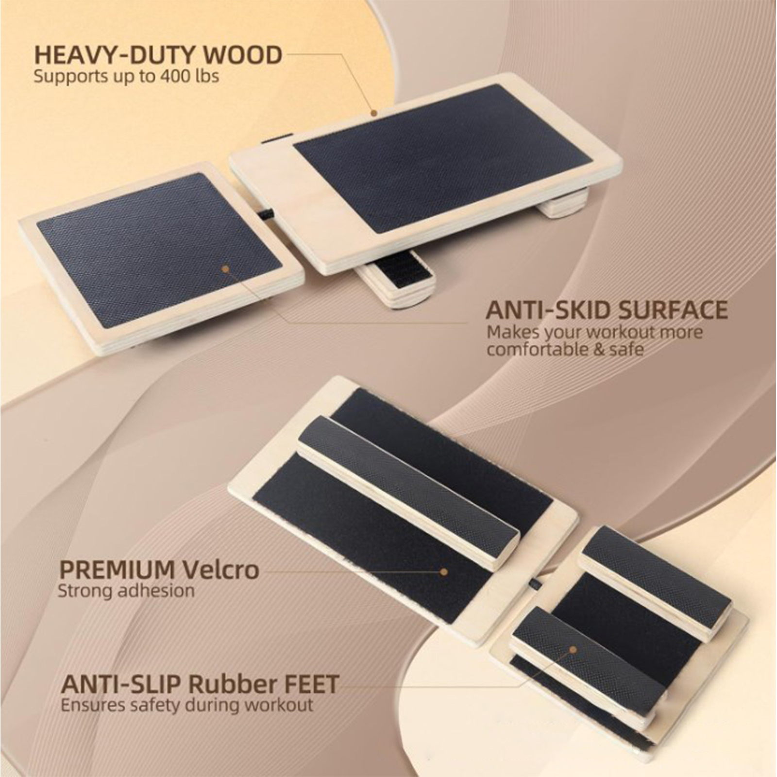 Balance Board For Sprained Single Leg Wooden Anti Slip Ankle Foot Exerciser thumbnail 4