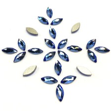 6 Swarovski 2201 Marquise Navette Crystal Flatback 14mm x 6mm blue SAPPHIRE 206