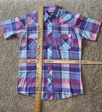 vintage wrangler shirt x-long tails Cowboy cut 15 1/2 made in USA