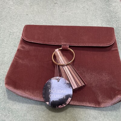 Ion Holiday Velvet Clutch Tassel Purse New With Tags