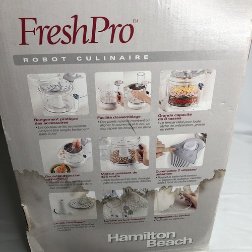 Hamilton Beach Bowl Scraper Food Processor 8 Cup 425 Watts White 70660. New - Picture 6 of 7