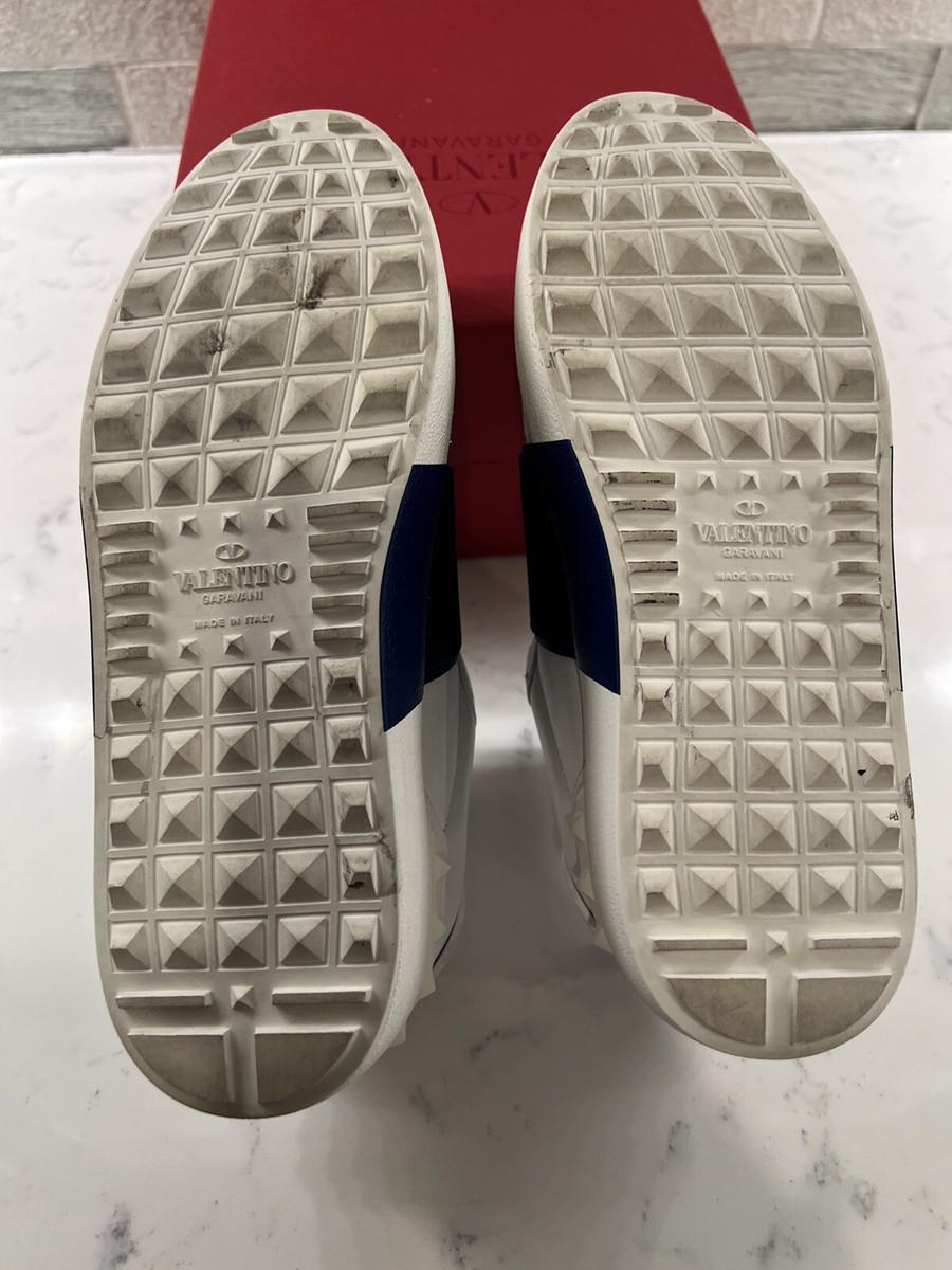 Valentino Garavani open no lace white navy blue womens