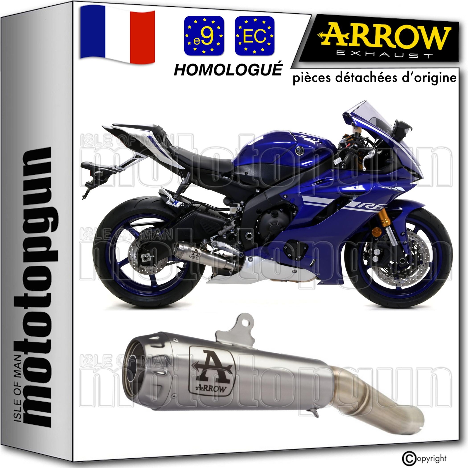 Pot echappement Arrow Pro-Race Yamaha YZF R6 pour les sorties trackdays et route