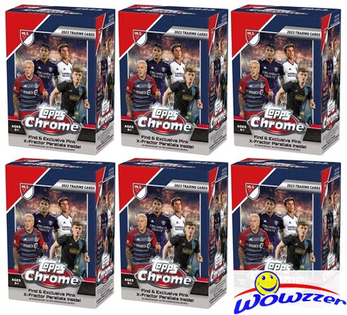 (6) 2023 Topps Chrome MLS EXCLUSIVE Blaster Box-PINK X-FRACTORS! Look for MESSI