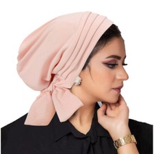 Women Hijab Muslim Bonnet Cap Beanies Hat Pre-Tied Headwear Head Wrap Turban Cap