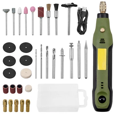 34Tlg Mini Dremel Multifunktionswerkzeug USB Akku 12W für Mehrzweck Drehwerkzeug