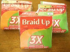 3 New Outre Braid Up 46" Pre-Stretched 100 Kanekalon 1B Flame Retardant