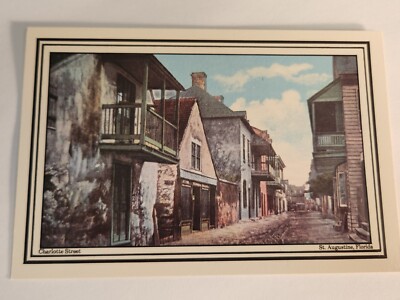 NOS CHARLOTTE STREET St Augustine Florida Vtg Postcard Unposted NEW FL