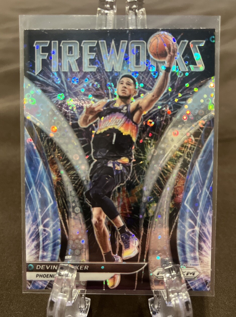 Devin Booker 2021-22 Prizm Fireworks Fast Break Disco Prizm #19 Phoenix Suns