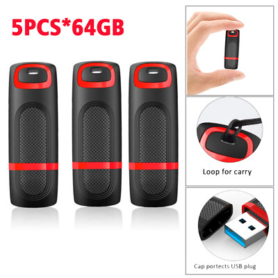 5PCS 64GB USB 3.0 Flash Drive Memory Stick Pen Drive Storage Thumb Music U Disks