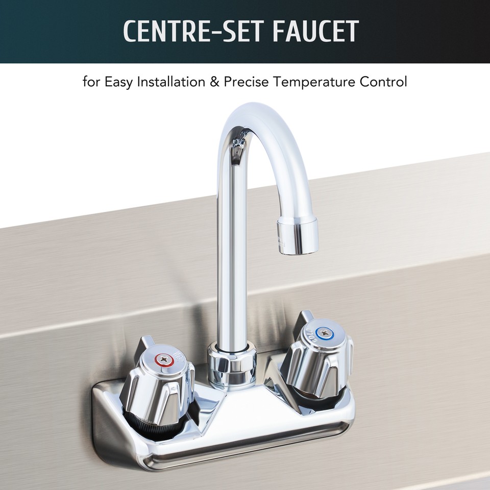 WILPREP 14" Wall Mount Hand Wash Sink NSF Commercial Stainless Utility