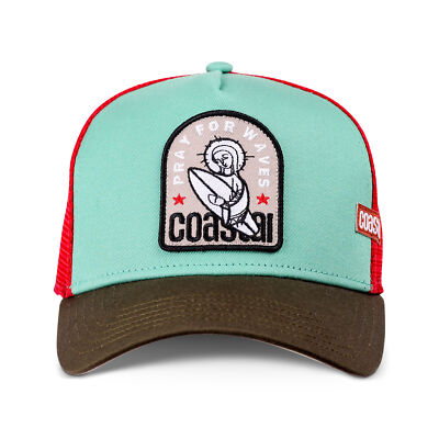 Coastal HFT Trucker Cap Pray for Waves shiny Shilf Basecap Meshcap Kappe Surfen