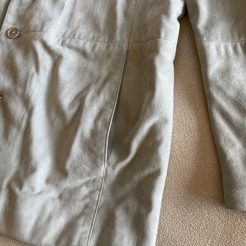 HUGO BOSS Soft Light Gray Grey Suede Field Jacket Coat Made In Turkey 47 Vintage - Picture 6 of 20