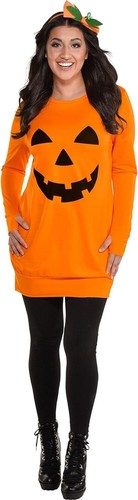 Pumpkin Spice Jack O Lantern Orange Fancy Dress Up Halloween Adult Costume