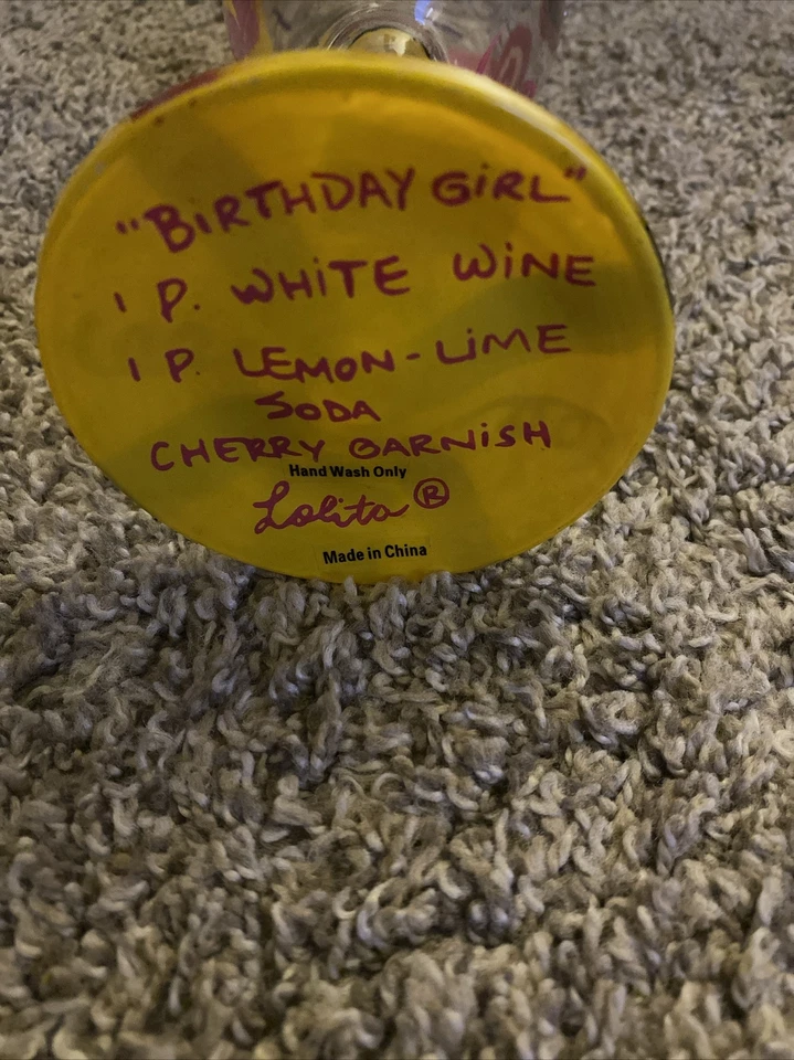 Lolita Birthday Girl Love My Wine Collection Hand Painted Wine Glass Colorful - Image 4 of 4