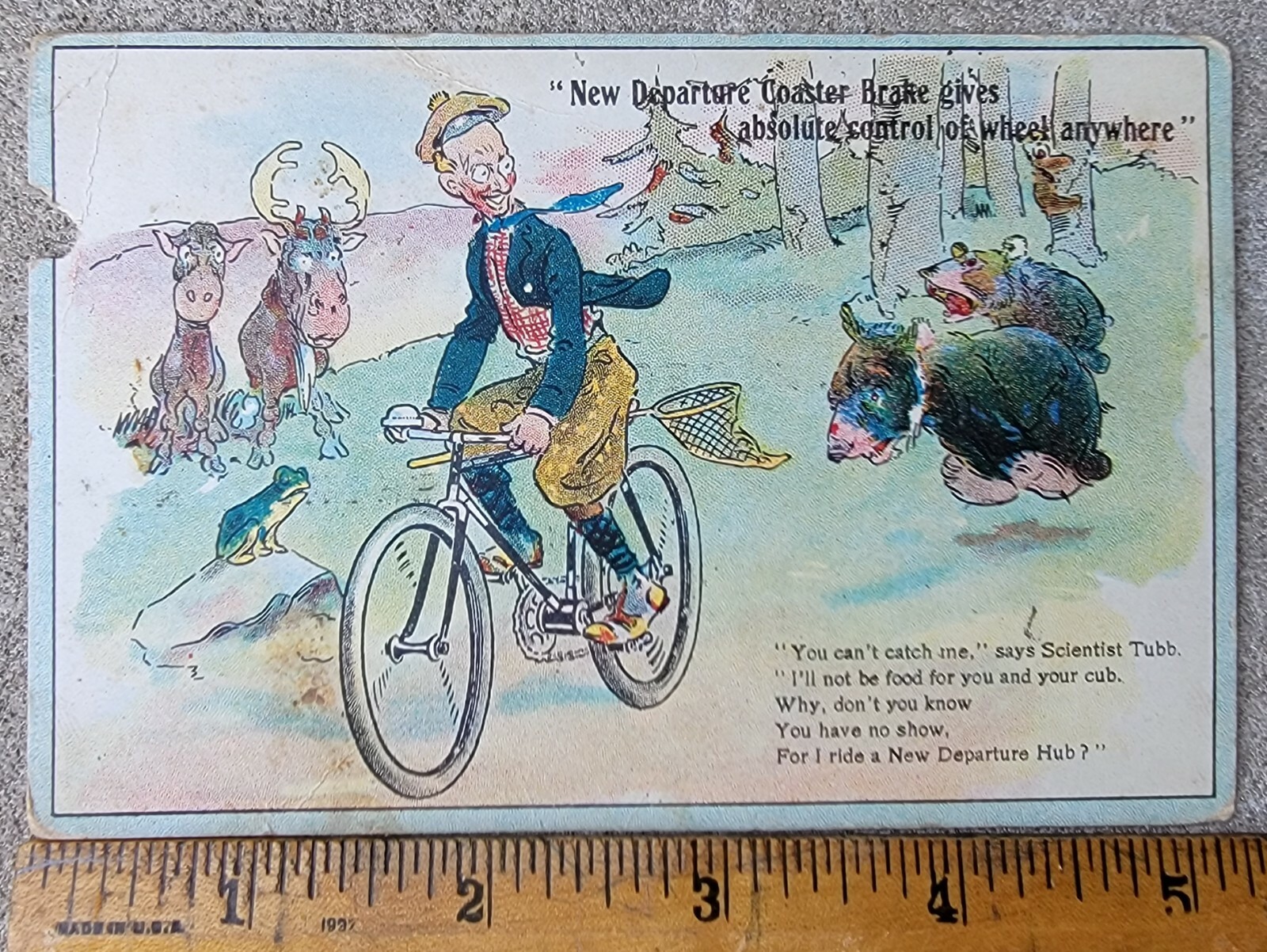 Vtg Bicycle Brake Advertising Postcard New Departure Bristol ...