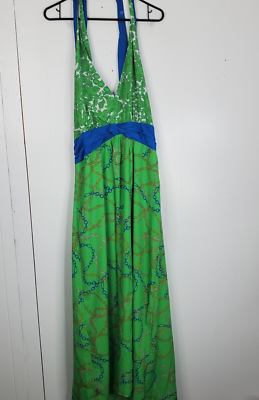 Womens Maxi Dress Babydoll Empire Waist Halter Top Y2K Equestrian Chains M  Smock | eBay