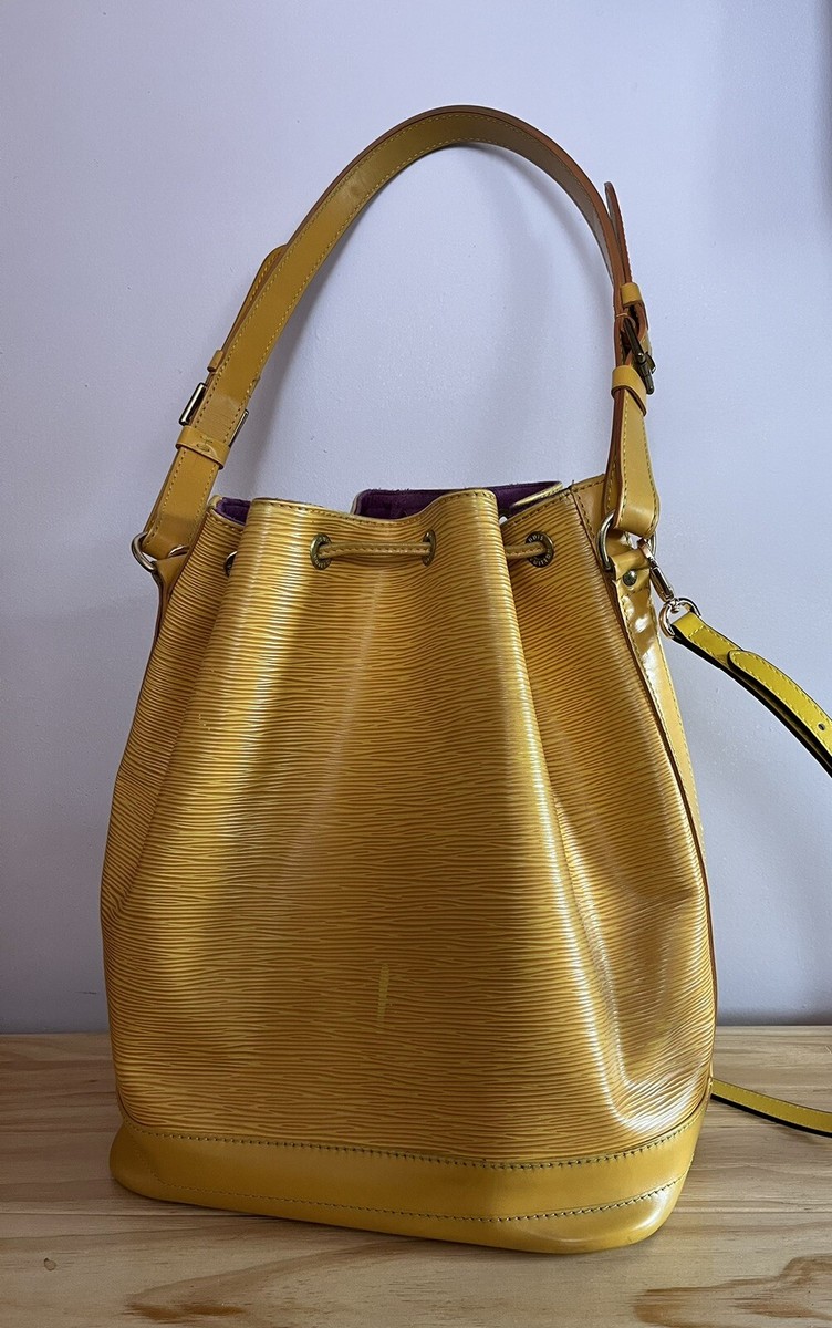 Louis Vuitton Noé Bucket Drawstring Bag Yellow Epi Leather