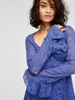 NEW FREE PEOPLE $148 MINERAL PURPLE BLUE SKIES LACE BABYDOLL DRESS SZ XS | eBay NEW FREE PEOPLE $148 MINERAL PURPLE BLUE SKIES LACE BABYDOLL DRESS SZ XS | eBay