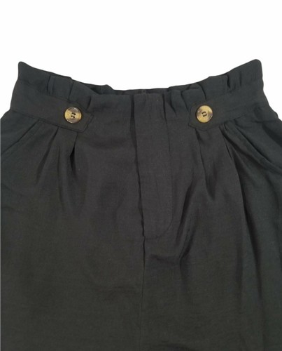 Floral Blooming Women Casual Black Pocket High- Waist Shorts Size S With Pockets - 第 3/8 張圖片