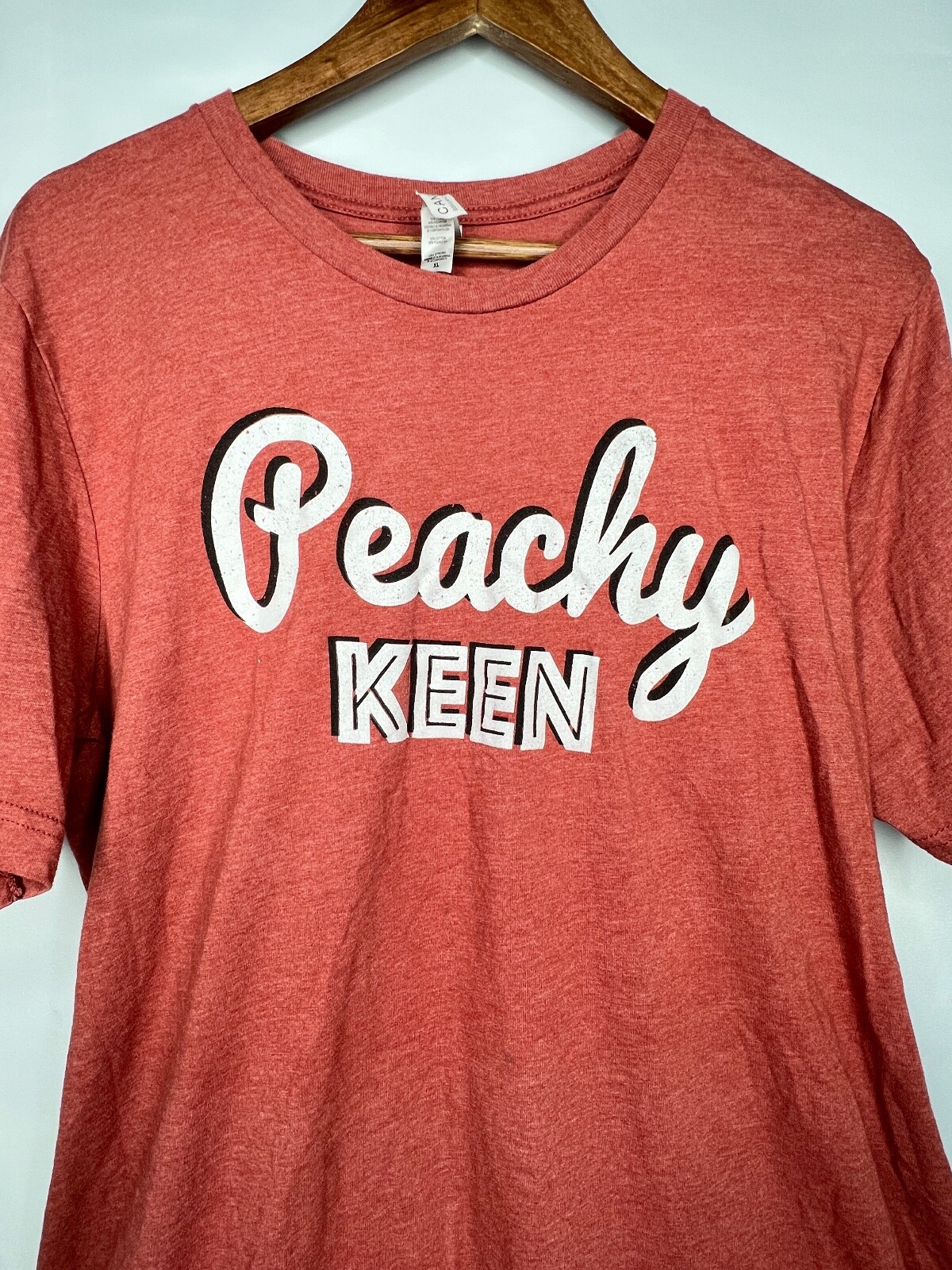 T shirt donna Peachy Keen arancione bruciato di Bella + tela manica corta taglia XL