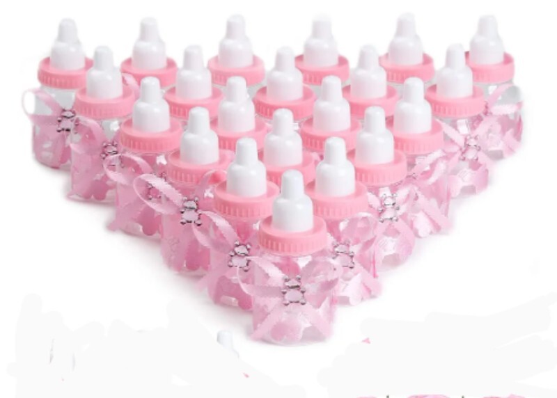 5 Dozens Pink 3.5 Inch Feeding Bottle Candy Box Favors 60