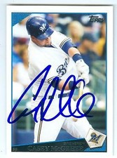 Casey McGehee autographed baseball card (Milwaukee Brewers) 2009 Topps #UH296