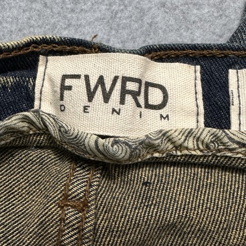 FWRD Boys Shorts 18 Noir Blue Distressed Destroyed Cut Off Denim Streetwear - Picture 15 of 21