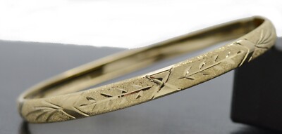 Echt massiv 10K Gelbgold 6mm glänzend Pfeil X Design Armreif Armband 5,2gr 7''-8''