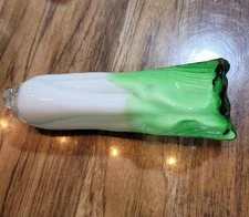 Art Glass VTG Murano Style Romaine Lettuce Vegetable Hand Blown Decorative Decor
