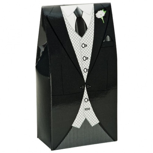 NERO mattina SUIT UOMO SMOKING MATRIMONIO FAI DA TE favore BOX partito  Scatole Box | eBay