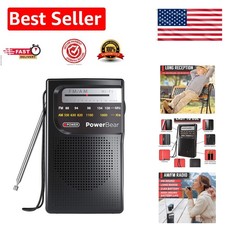 Versatile Battery-Powered AM/FM Radio with Earphone Compatibility - Black