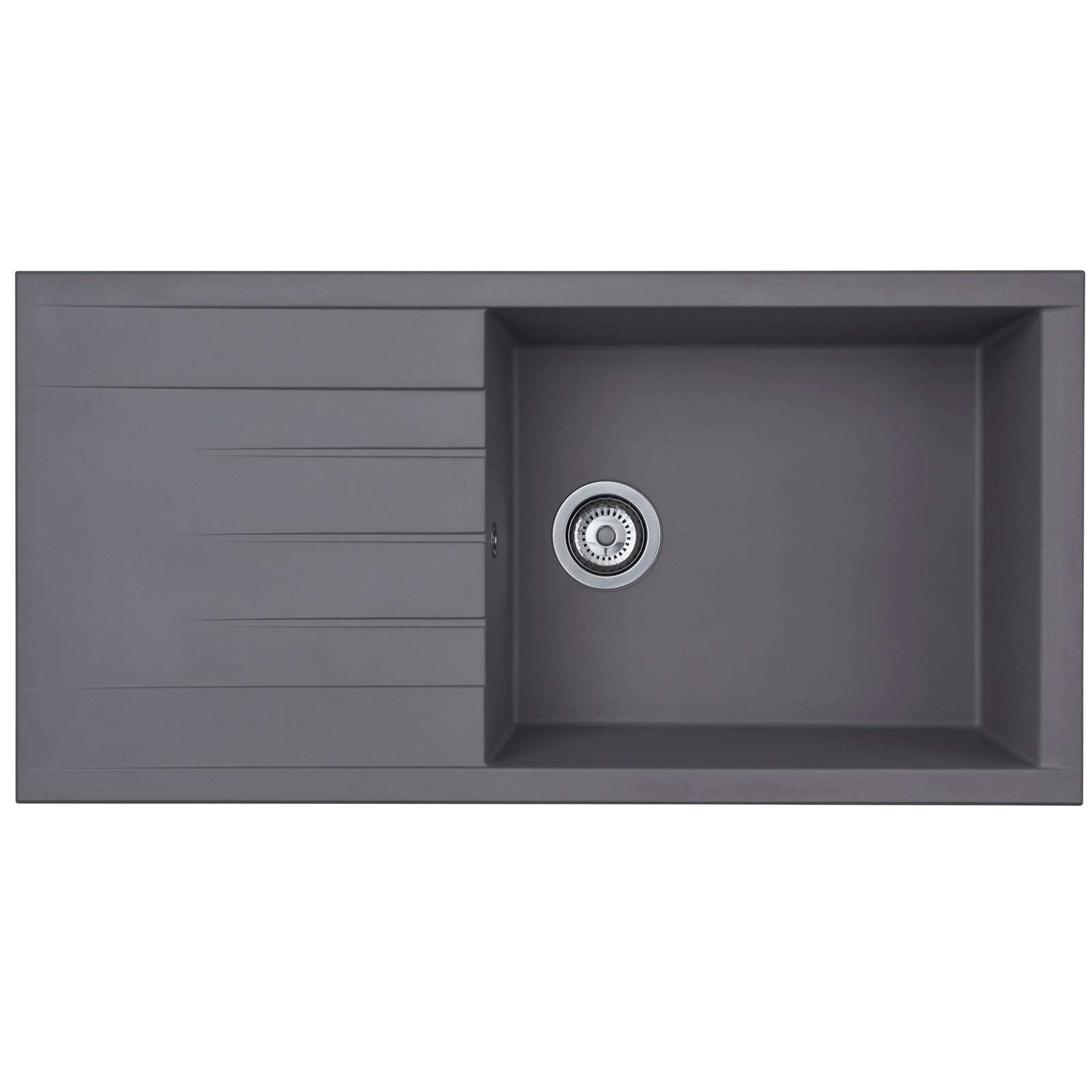 Liquida CU10GR 1.0 tazón compuesto reversible inserto gris fregadero de cocina con residuos