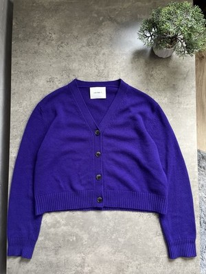 Lisa Yang Womens Purple 100% Cashmere Cardigan Sweater Button Up