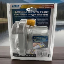 RV Bayonet Sewer Hose Adapter Spin-Lock Easy Slip No Clamp Seal Camco New