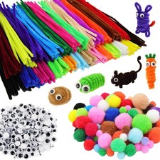 862 PCS Art  Craft Supplies Set DIY Kit with Pipe Cleaners Pom Poms Wiggle Eyes