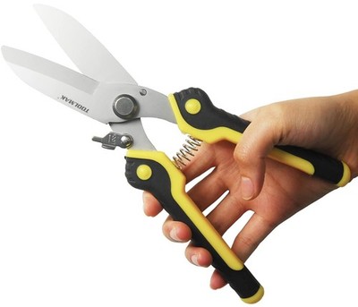 TOOLMAK Aviation Tin Snips 9 Inch Heavy Duty Metal Cutter, Straight Shears wi...