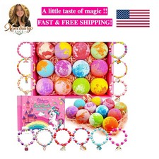 Unicorn Bath Bombs for Kids Girls 3 4 5 6 7 8 Old Birthday Gift for Girls Ba...