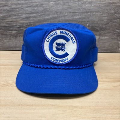 Vintage Cyprus Minerals Company Hat Cap Snap Back Blue Trucker Mining Promo 80s