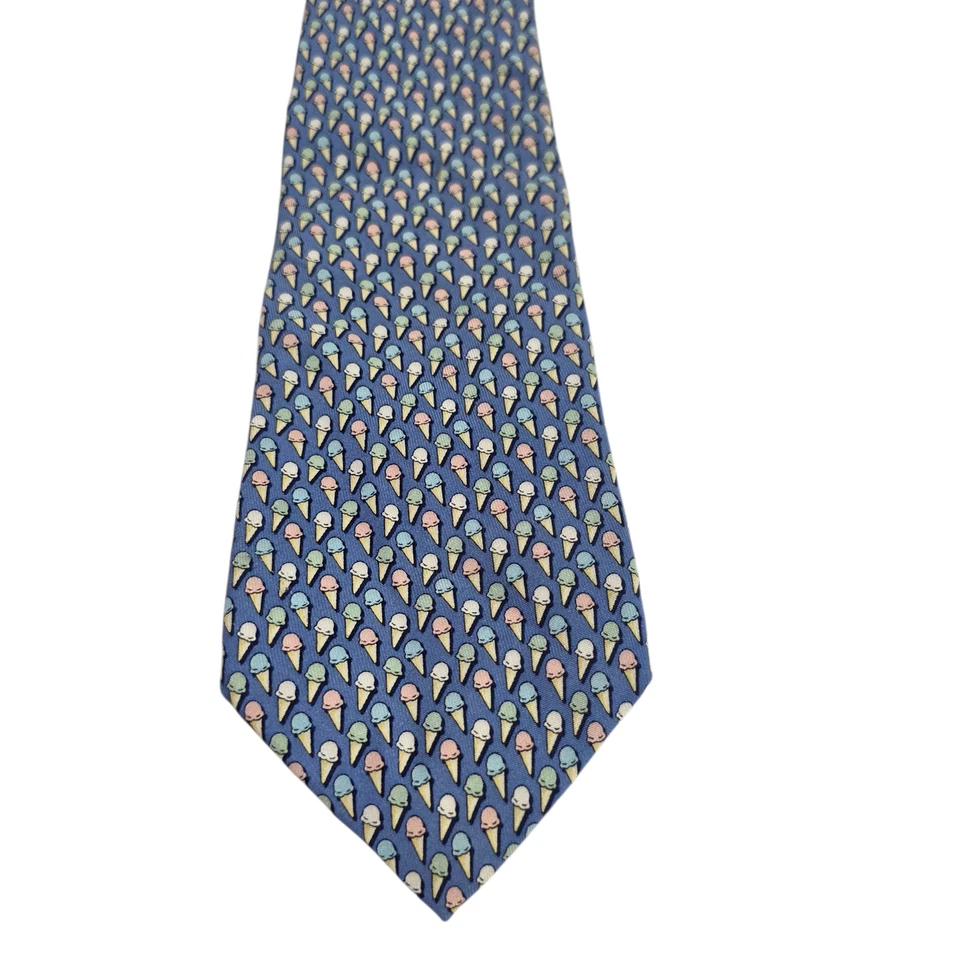Corbata para Hombres Vineyard Vines Azul Seda Helado Marthas Vineyard EE. UU. Novedad Foto 3 de 4